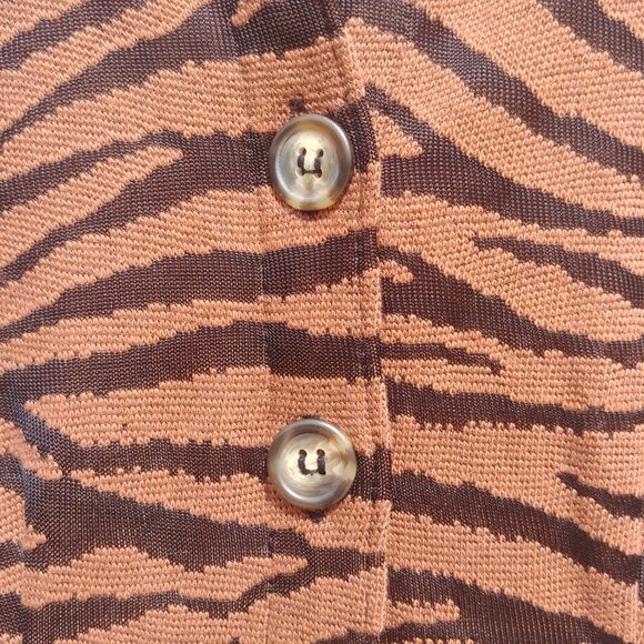 Free People animal print brown black tiger stripe mini dress button down Small - Picture 7 of 16